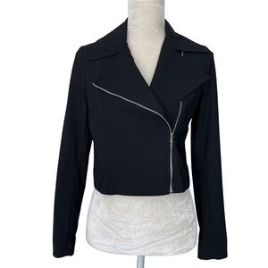 INDIES Crop Moto Bike Jacket Women’s Size 38 US S Black